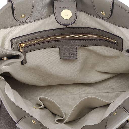 1:1 Gucci 247183 GG Running Medium Tote Bags-Khaki Leather - Click Image to Close